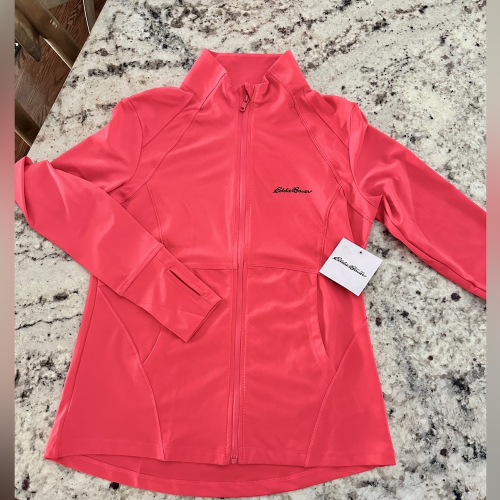 NWT XS 0-2 Coral Pink Eddie Bauer Women's Full Zip Jacket